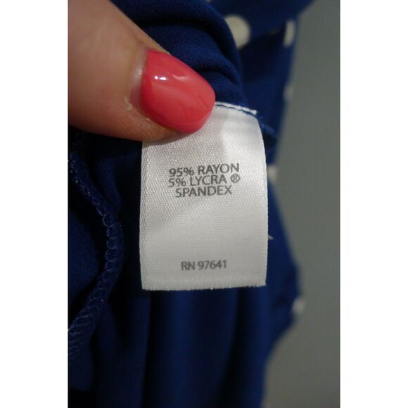 J. Jill Wearever Collection Belted Midi Dress - Atlantic Timeless Dot 2X - Picture 7 of 8